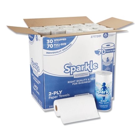 GEORGIA-PACIFIC Sparkle Perforated Roll Paper Towels, 2 Ply, 70 Sheets, White, 30 PK 2717201
